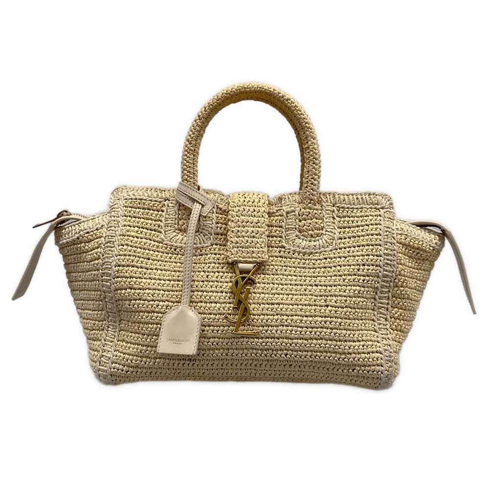 Saint Laurent PARIS Baby Downtown Cavas Handbag 436834 Raffia Leather